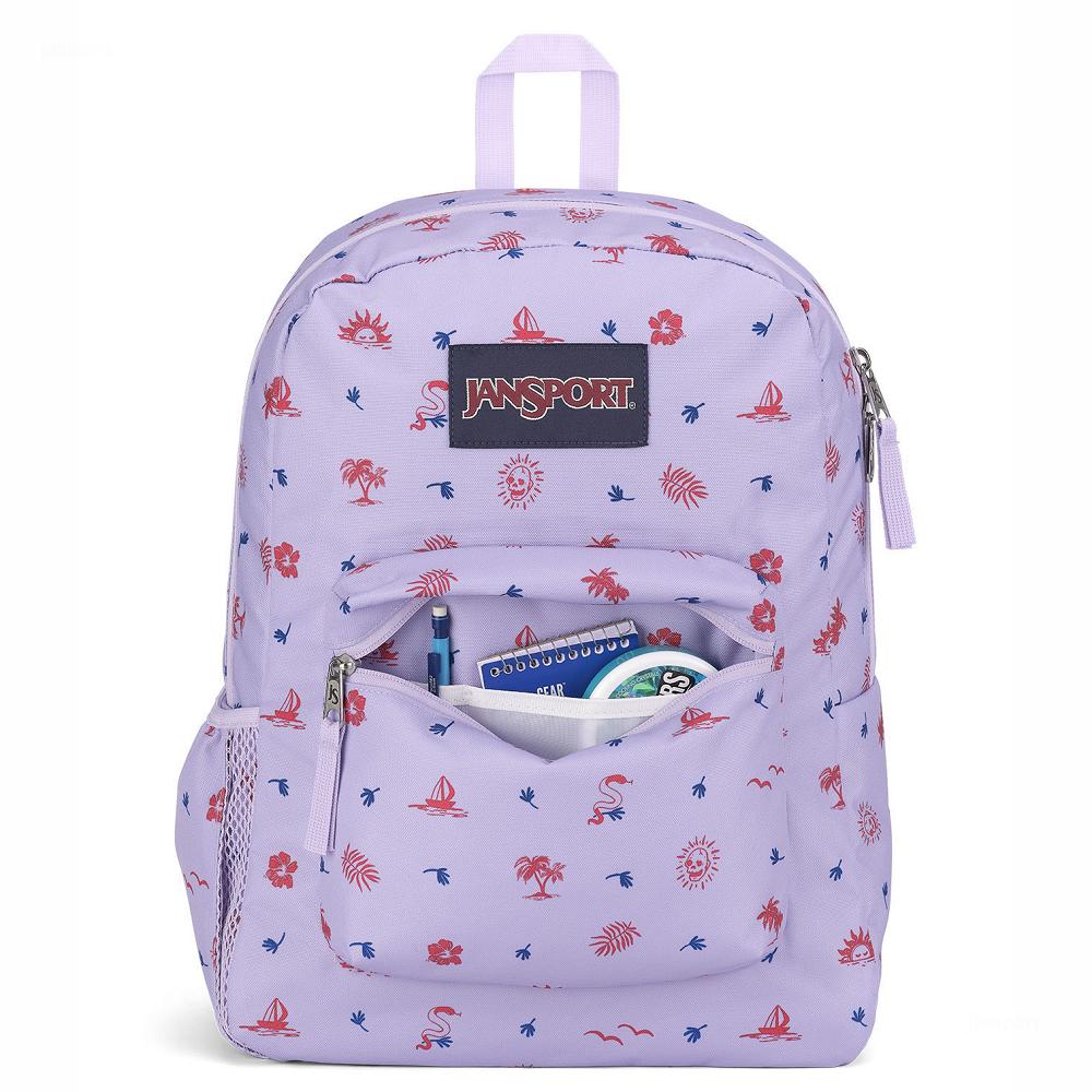 Sac à Dos Scolaire JanSport CROSS TOWN Violette Clair | HRZ-13973005